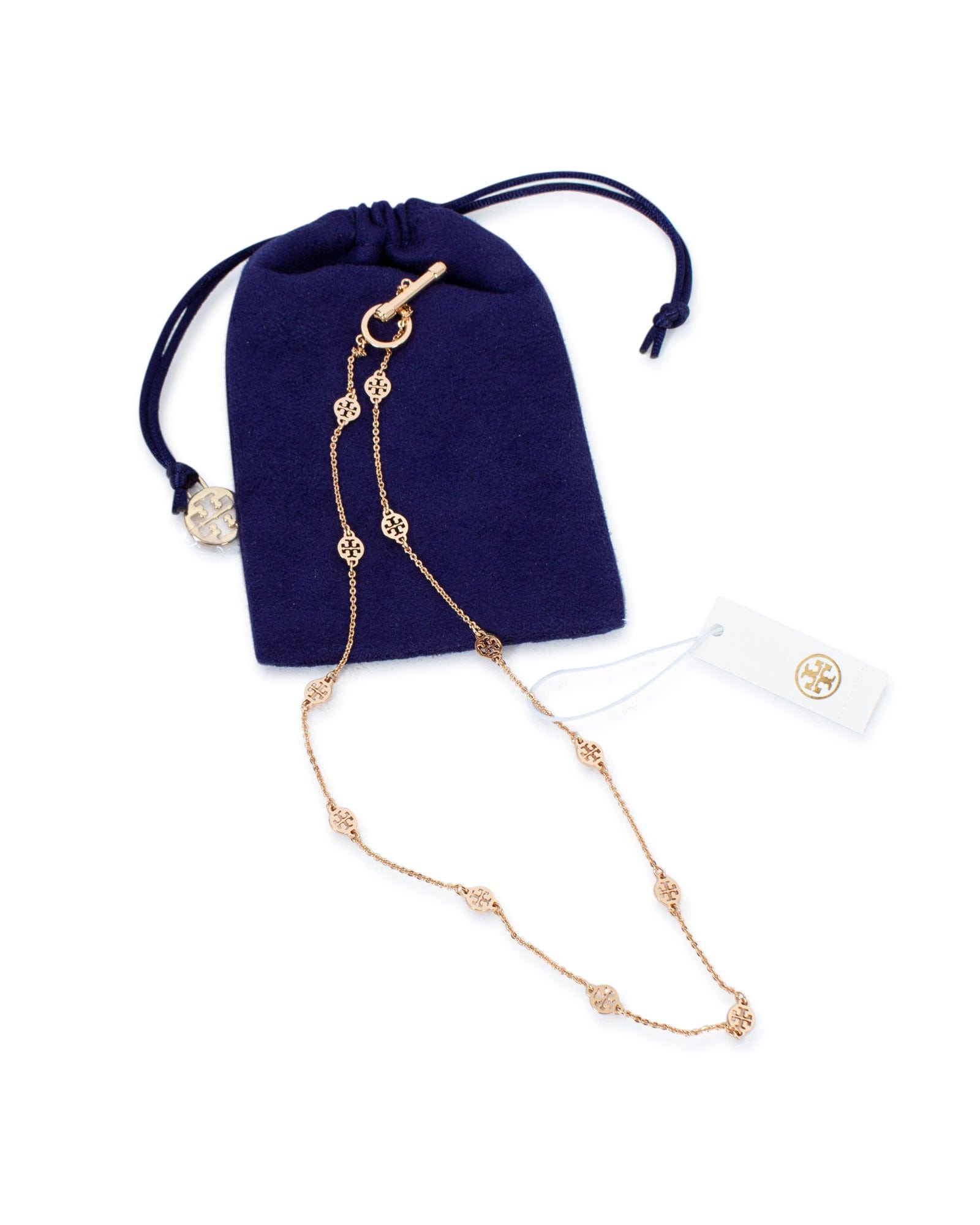 Tory Burch Jewelry One Size "Logo Toggle Short" Necklace