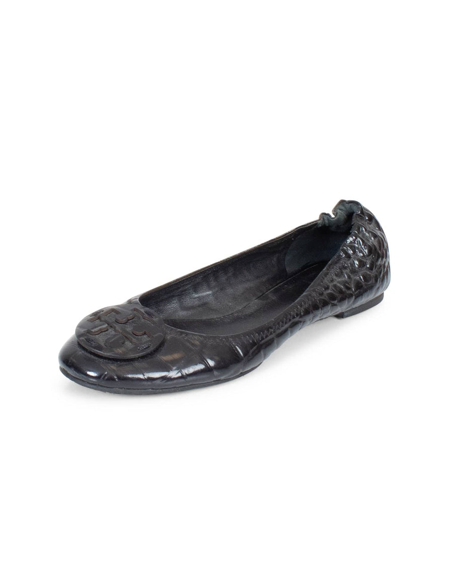 Tory Burch Shoes Large | 10 "Reva" Croc Embossed Ballet Flats