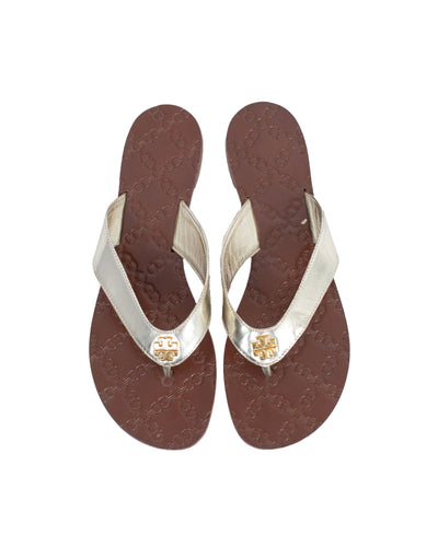 Tory Burch Shoes Medium | US 8.5 Metallic Flip flops