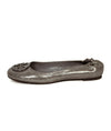 Tory Burch Shoes Medium | US 8 Reva Logo Ballet Flat in Silver