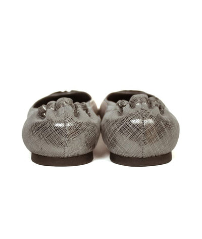 Tory Burch Shoes Medium | US 8 Reva Logo Ballet Flat in Silver