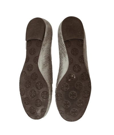 Tory Burch Shoes Medium | US 8 Reva Logo Ballet Flat in Silver