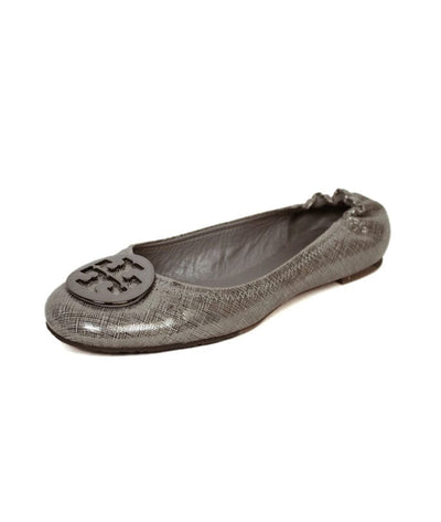 Tory Burch Shoes Medium | US 8 Reva Logo Ballet Flat in Silver