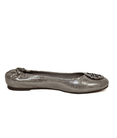 Tory Burch Shoes Medium | US 8 Reva Logo Ballet Flat in Silver