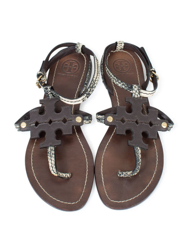 Tory Burch Shoes Small | US 7.5 Brown Leather T-Strap Sandal