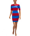 Tory Sport Clothing Small Fitted Ribbed Knee Length Dress