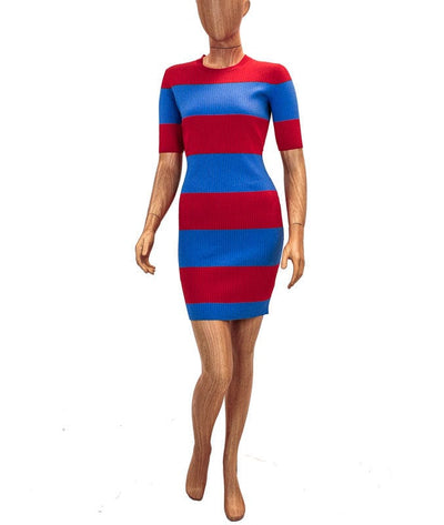 Tory Sport Clothing Small Fitted Ribbed Knee Length Dress