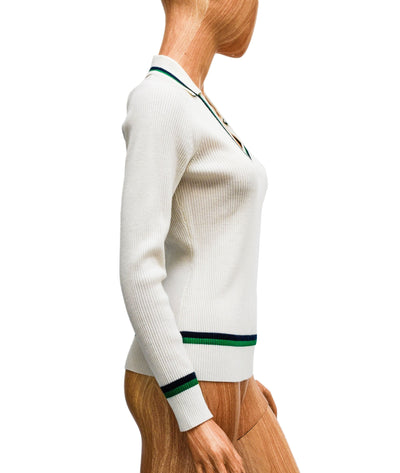 Tory Sport Clothing Small Ribbed Merino Polo Sweater