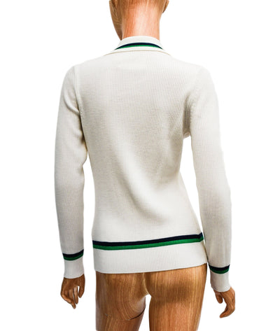 Tory Sport Clothing Small Ribbed Merino Polo Sweater