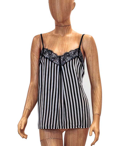 Trina Turk Clothing Large Striped Silk Spaghetti Strap Blouse