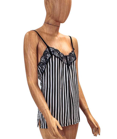 Trina Turk Clothing Large Striped Silk Spaghetti Strap Blouse