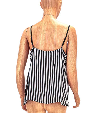 Trina Turk Clothing Large Striped Silk Spaghetti Strap Blouse