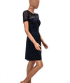 Trina Turk Clothing Medium | US 8 Structured Black Dress with Sheer Sequined Chest