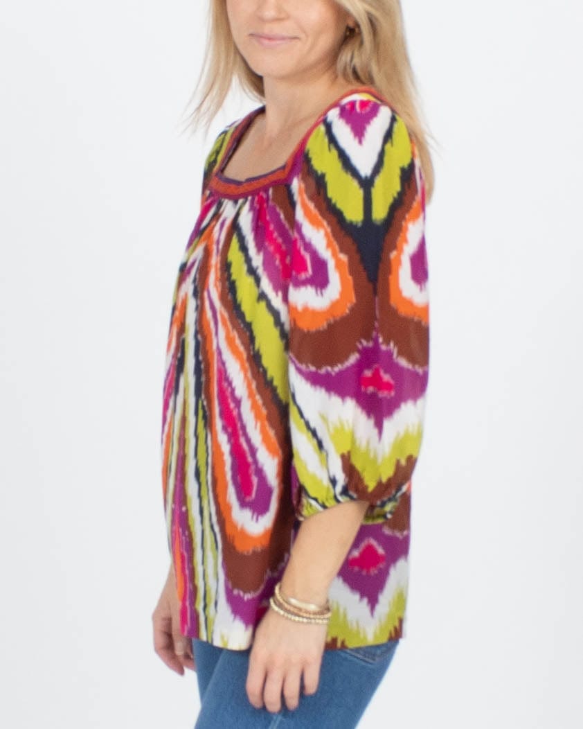 Trina Turk Clothing Small Multicolored Silk Blouse