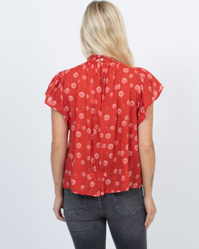 TROVATA Clothing Small Pleated Print Top