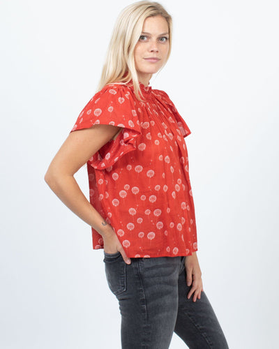 TROVATA Clothing Small Pleated Print Top