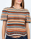 Ulla Johnson Clothing Medium Short Sleeve Striped Wide Knit Sweater