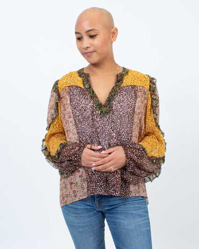 Ulla Johnson Clothing Medium | US 6 Multi-Print Blouse