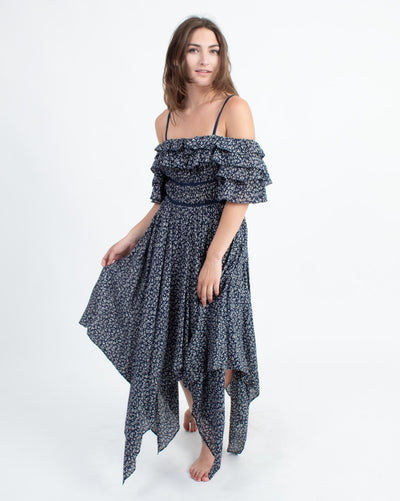 Ulla Johnson Clothing Medium | US 6 Off-The-Shoudler Printed Midi Dress