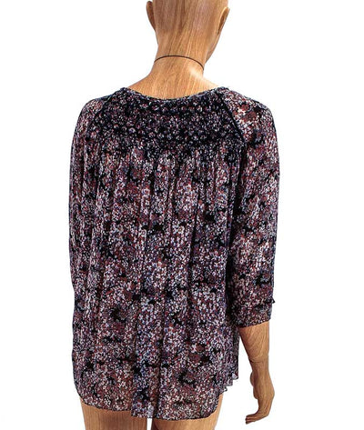 Ulla Johnson Clothing Medium | US 8 Printed Silk Quarter Length Sleeve Top