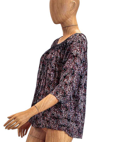 Ulla Johnson Clothing Medium | US 8 Printed Silk Quarter Length Sleeve Top