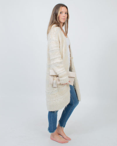 Ulla Johnson Clothing Small Striped Cream Cardigan