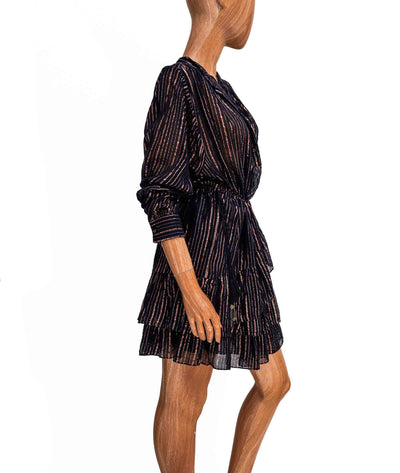 Ulla Johnson Clothing Small | US 4 Copper Striped Dress with Waist Tie