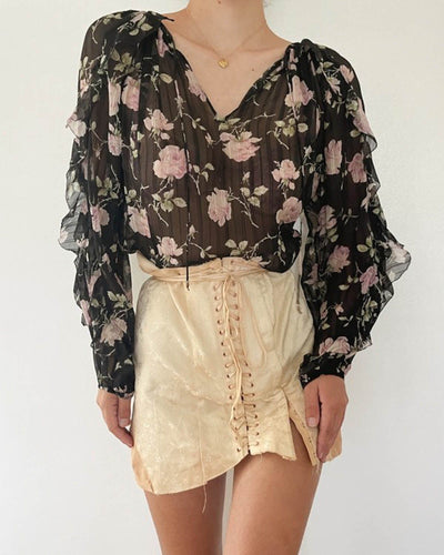 Ulla Johnson Clothing XS | US 0 Sheer Floral Blouse