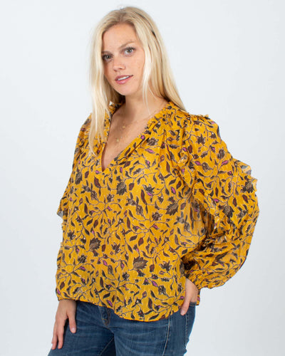 Ulla Johnson Clothing XS | US 2 Printed Silk Blouse