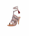 Ulla Johnson Shoes Small | US 8 I IT 38 Beaded "Sabina Tribal" Ankle Wrap Tassel Sandals
