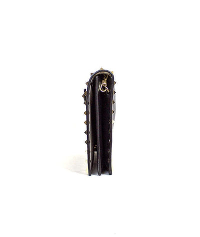 Valentino Bags One Size Leather Rockstud Clutch with Chain Strap
