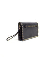 Valentino Bags One Size Leather Rockstud Clutch with Chain Strap