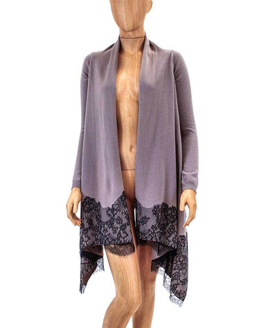 Valentino Clothing Medium Lace Trim Open Front Cardigan