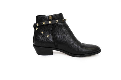 Valentino Shoes Medium | US 8.5 I IT 38.5 Rockstud Grainy Calfskin Leather Ankle Bootie