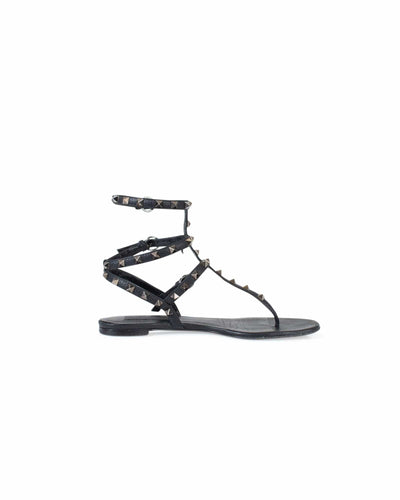 Valentino Shoes Medium | US 9 Rockstud Gladiator Sandals in Black