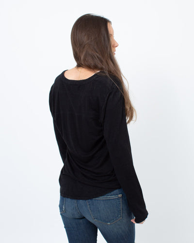 Velvet by Graham & Spencer Clothing Small Black Linen Shirt