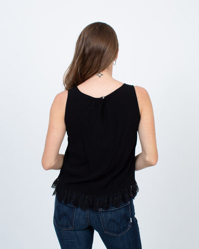 Velvet by Graham & Spencer Clothing Small Lace Trim Tank