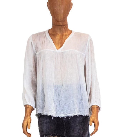 Velvet by Graham & Spencer Clothing Small White Peasant Blouse