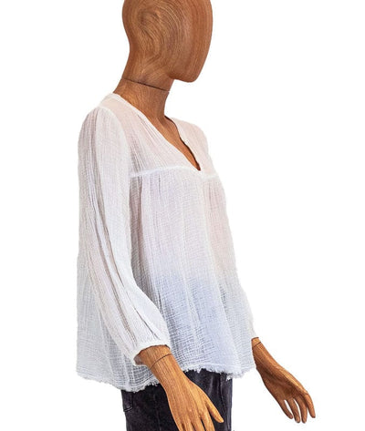 Velvet by Graham & Spencer Clothing Small White Peasant Blouse