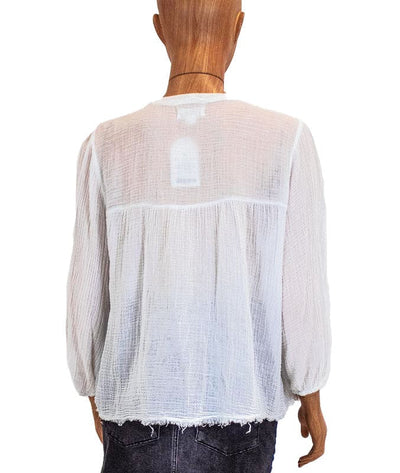 Velvet by Graham & Spencer Clothing Small White Peasant Blouse