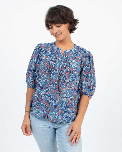 Velvet by Graham & Spencer Clothing XS Printed Puff Sleeve Blouse