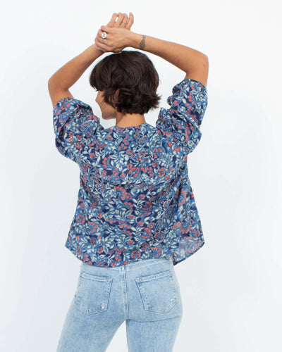 Velvet by Graham & Spencer Clothing XS Printed Puff Sleeve Blouse
