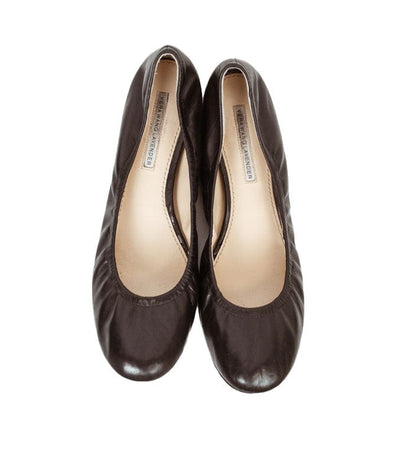Vera Wang Lavender Shoes Large | US 10 Lillian Black Leather Flats