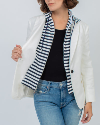 Veronica Beard Accessories One Size Striped Hooded Scarf