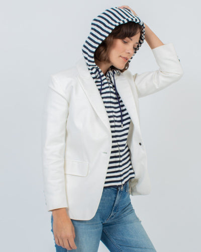 Veronica Beard Accessories One Size Striped Hooded Scarf
