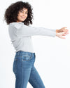 Veronica Beard Clothing Large Ribbed Long Sleeve Tee