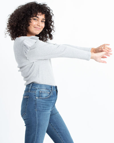 Veronica Beard Clothing Large Ribbed Long Sleeve Tee