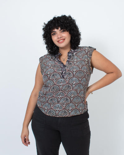 Veronica Beard Clothing Large | US 10 Printed Sleeveless Blouse