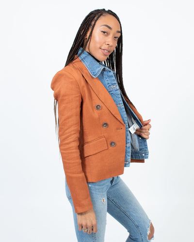 Veronica Beard Clothing XS | US 0 Rust Blazer with Removable Denim Vest