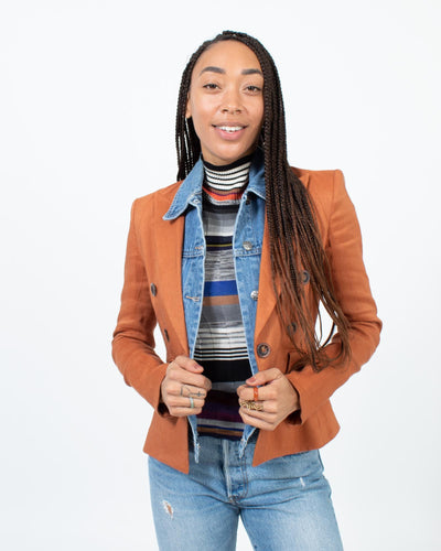 Veronica Beard Clothing XS | US 0 Rust Blazer with Removable Denim Vest
